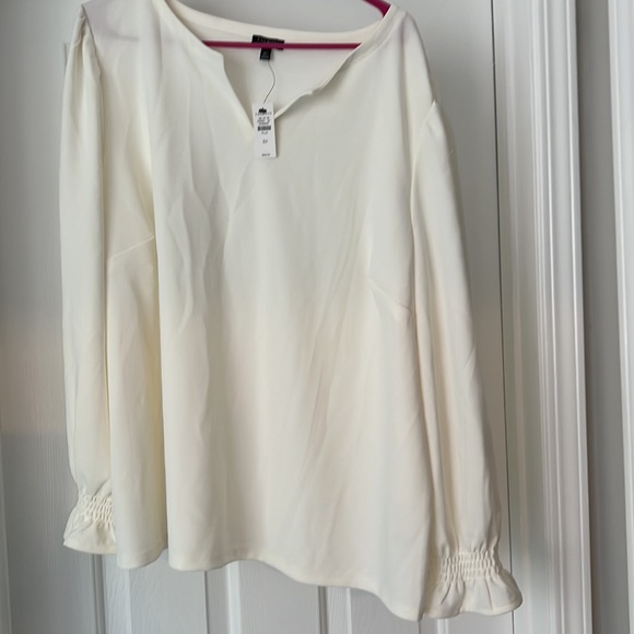 NWT TALBOTS 3X women’s cream colored dressy blouse. Gorgeous - Picture 3 of 8